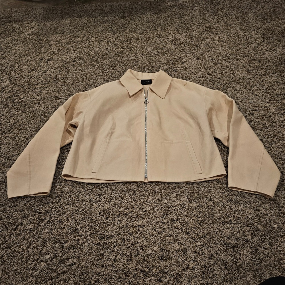 Akris Ander Cotton Double Face Crop Jacket Peach Size 12 Neutral Luxury